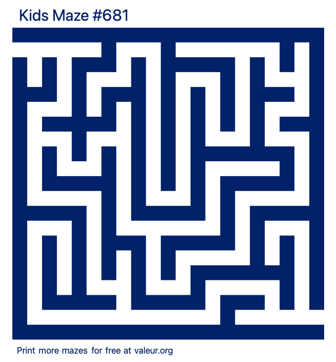 Free Printable Kids Maze number 681