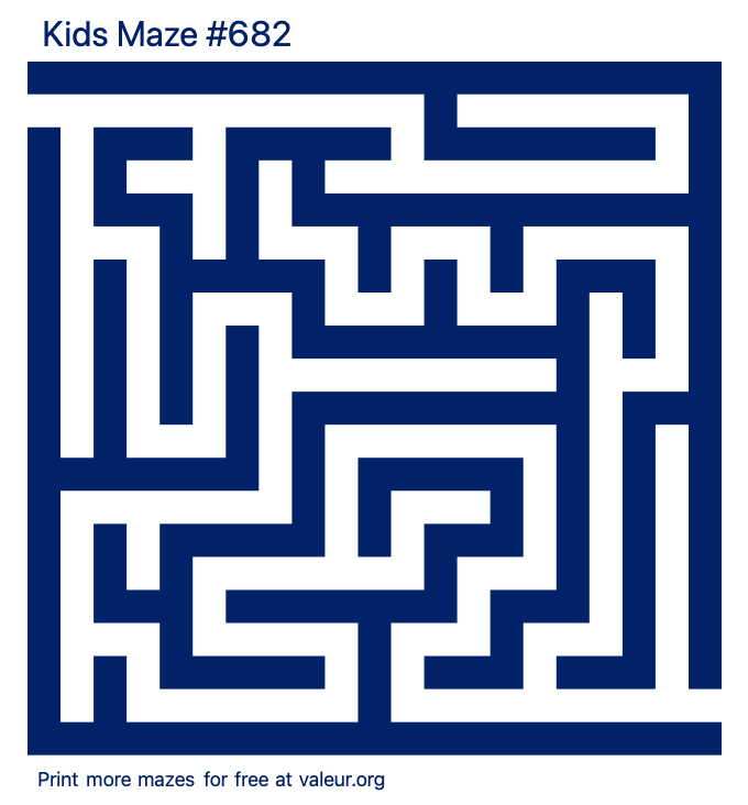 Free Printable Kids Maze number 682