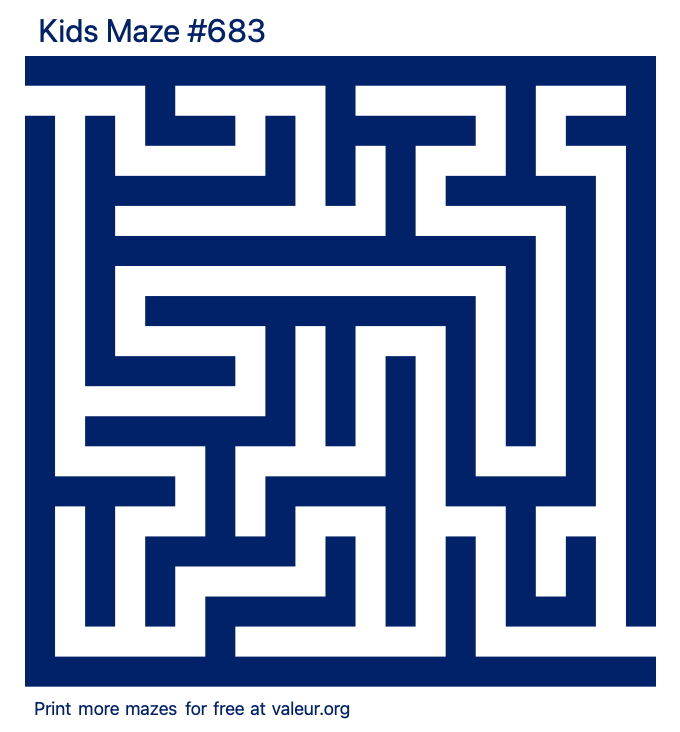 Free Printable Kids Maze number 683