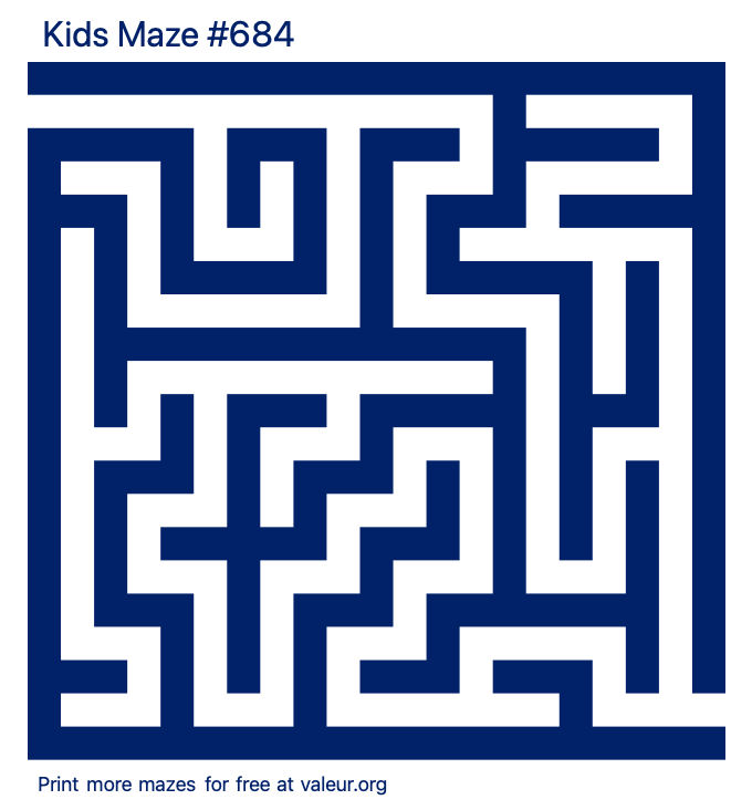 Free Printable Kids Maze number 684