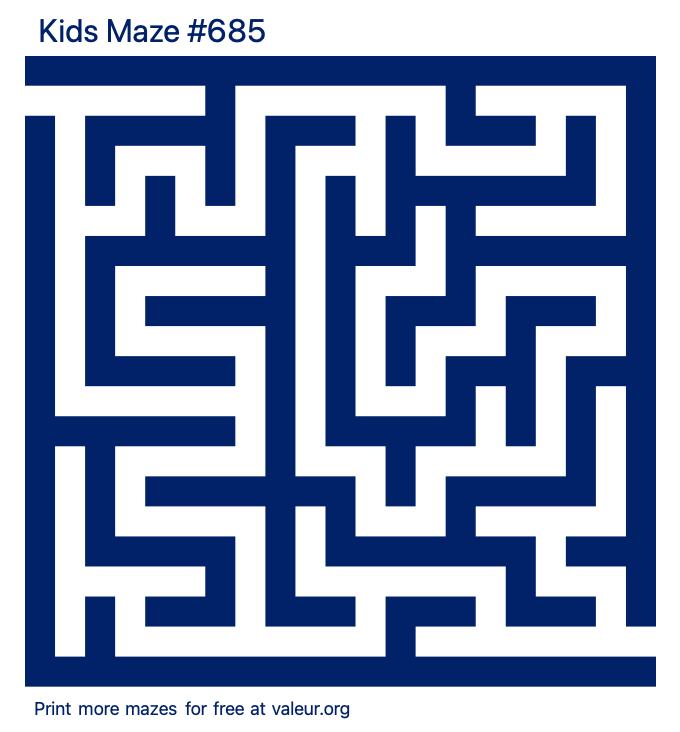 Free Printable Kids Maze number 685