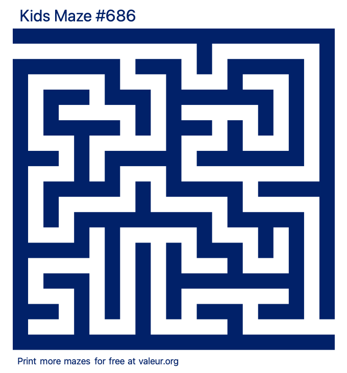 Free Printable Kids Maze number 686