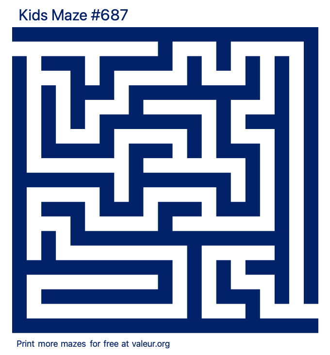 Free Printable Kids Maze number 687