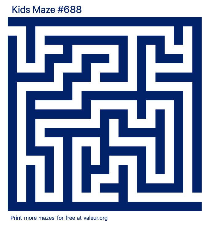 Free Printable Kids Maze number 688