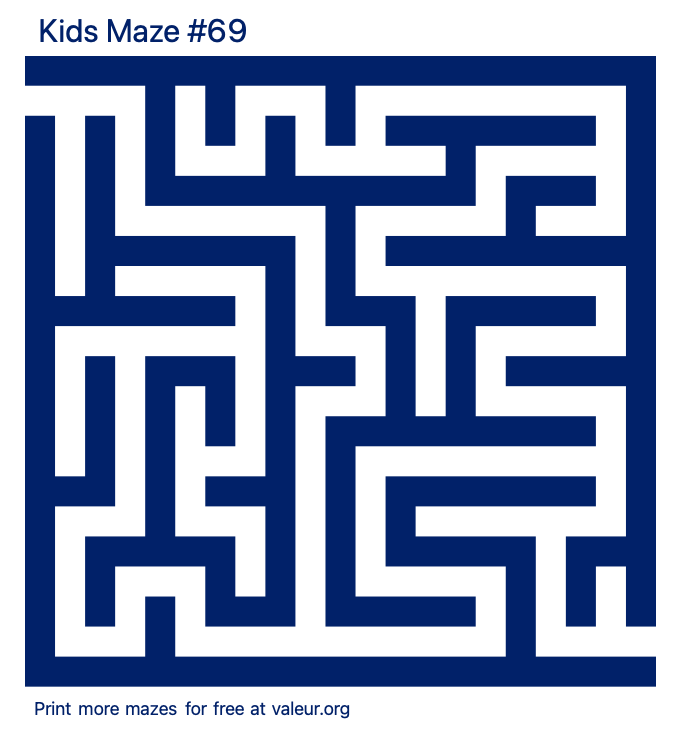 Free Printable Kids Maze number 69