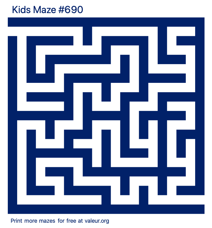 Free Printable Kids Maze number 690