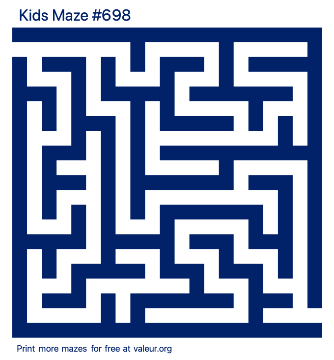 Free Printable Kids Maze number 698