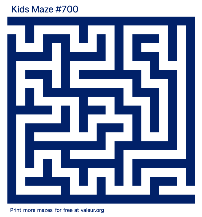 Free Printable Kids Maze number 700