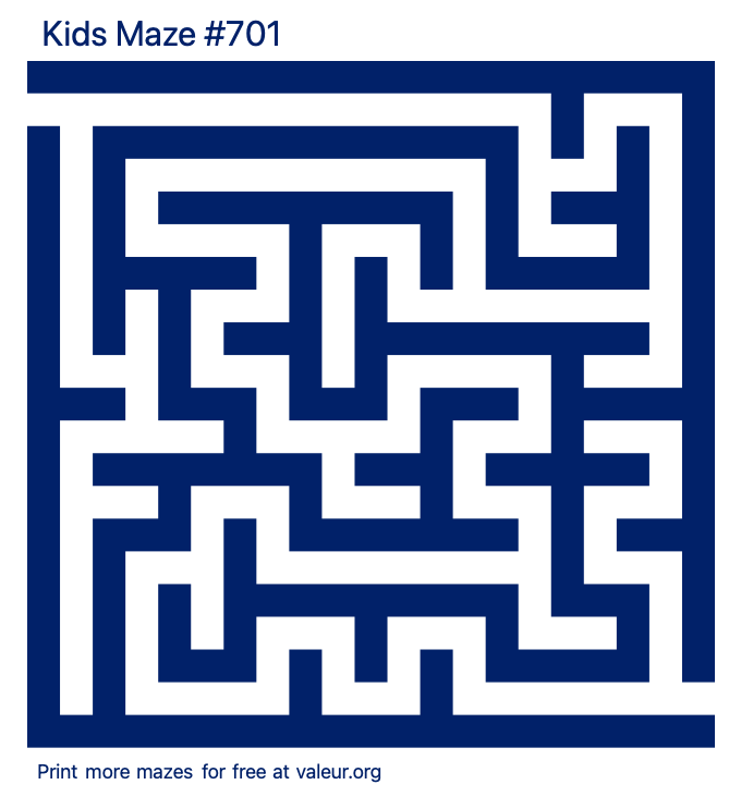 Free Printable Kids Maze number 701