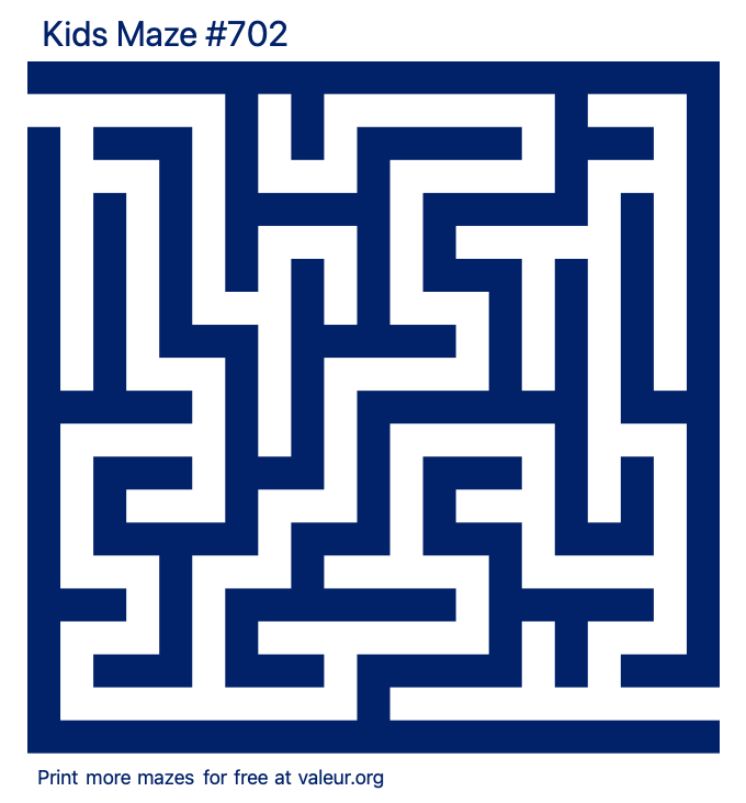 Free Printable Kids Maze number 702