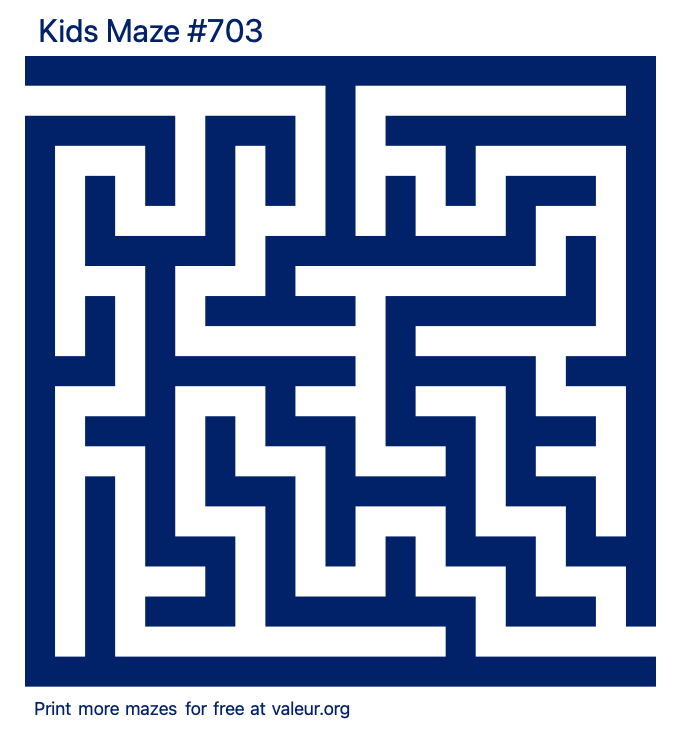 Free Printable Kids Maze number 703