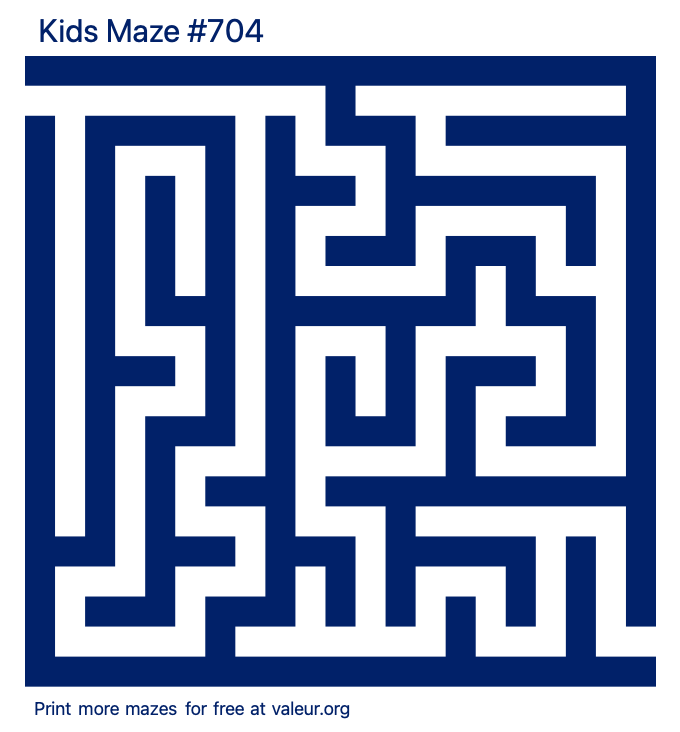 Free Printable Kids Maze number 704