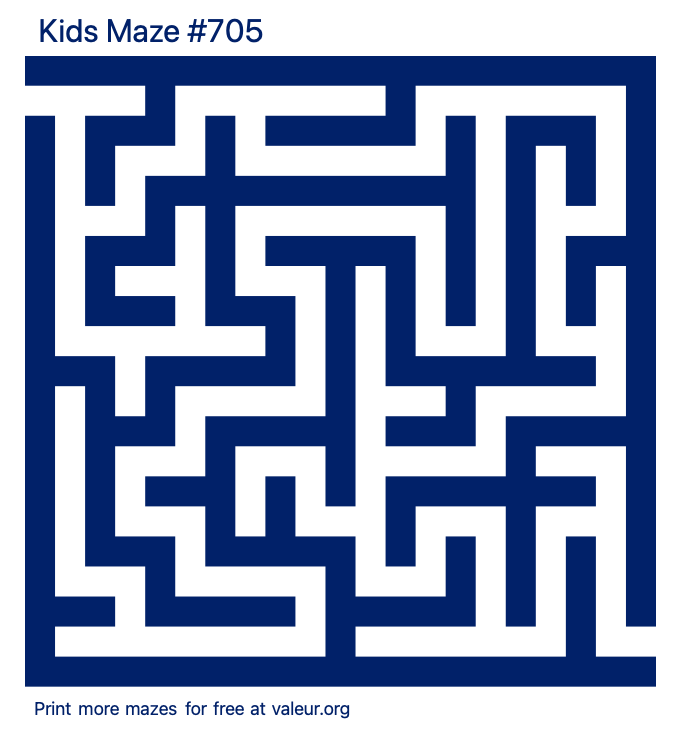 Free Printable Kids Maze number 705