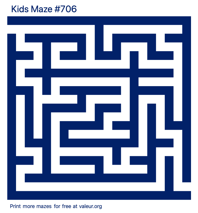 Free Printable Kids Maze number 706