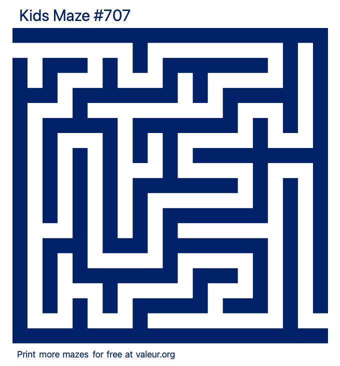 Free Printable Kids Maze number 707