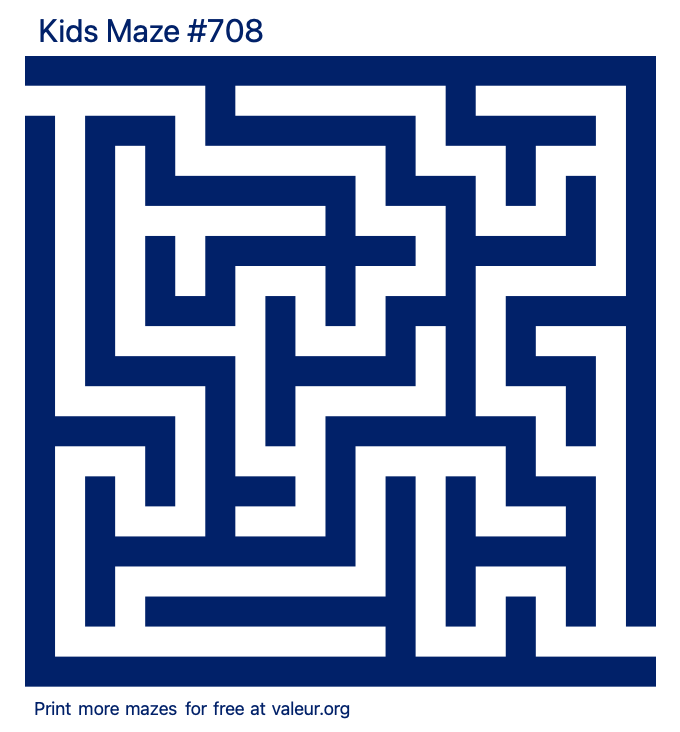 Free Printable Kids Maze number 708