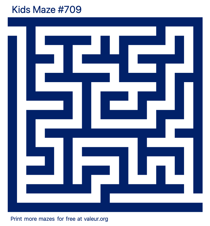 Free Printable Kids Maze number 709