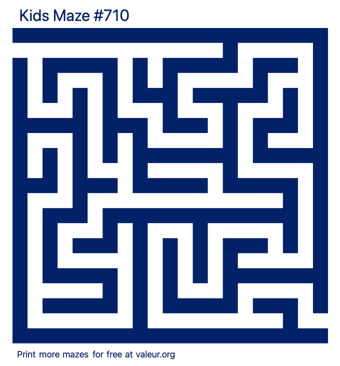 Free Printable Kids Maze number 710