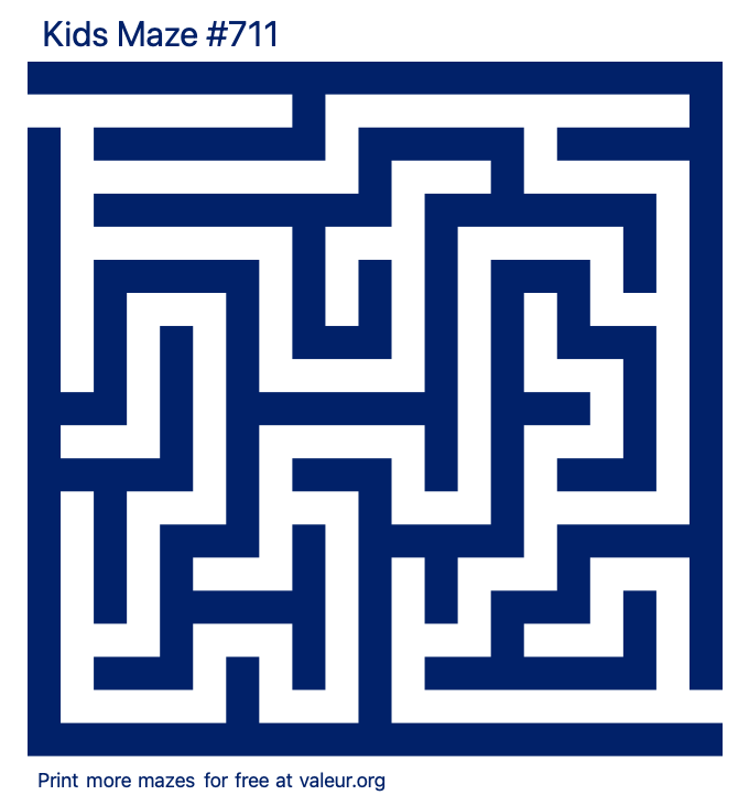 Free Printable Kids Maze number 711