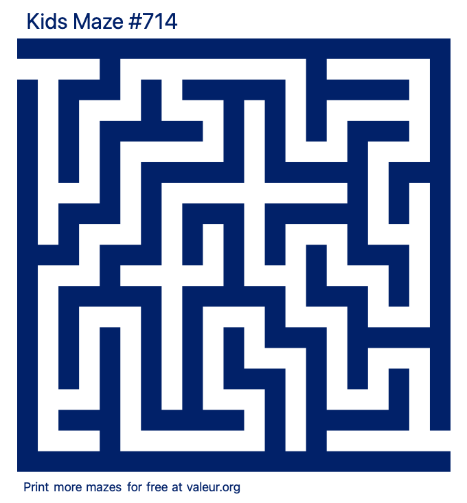 Free Printable Kids Maze number 714