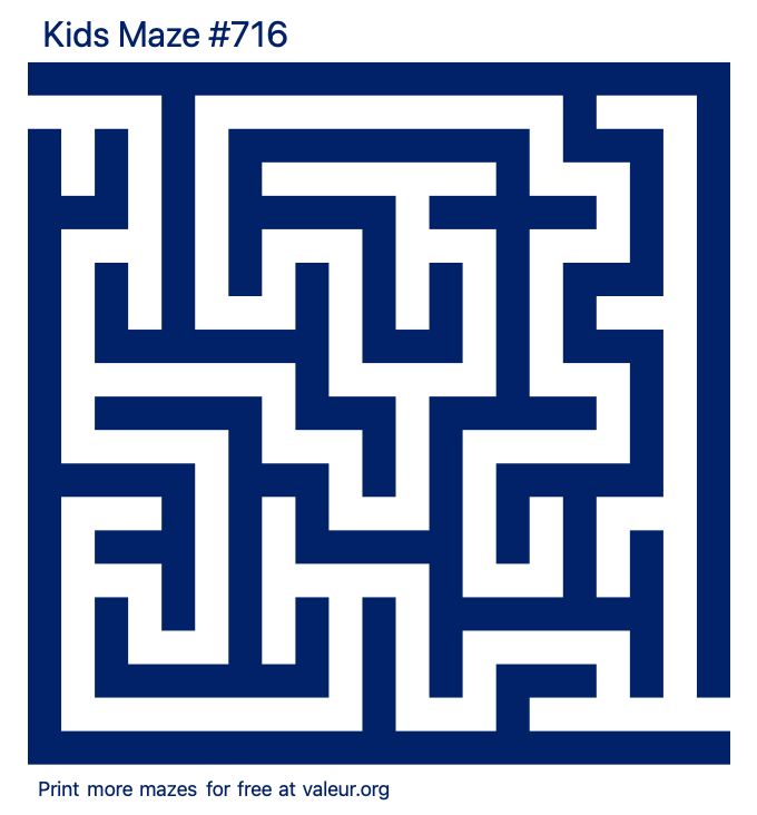 Free Printable Kids Maze number 716