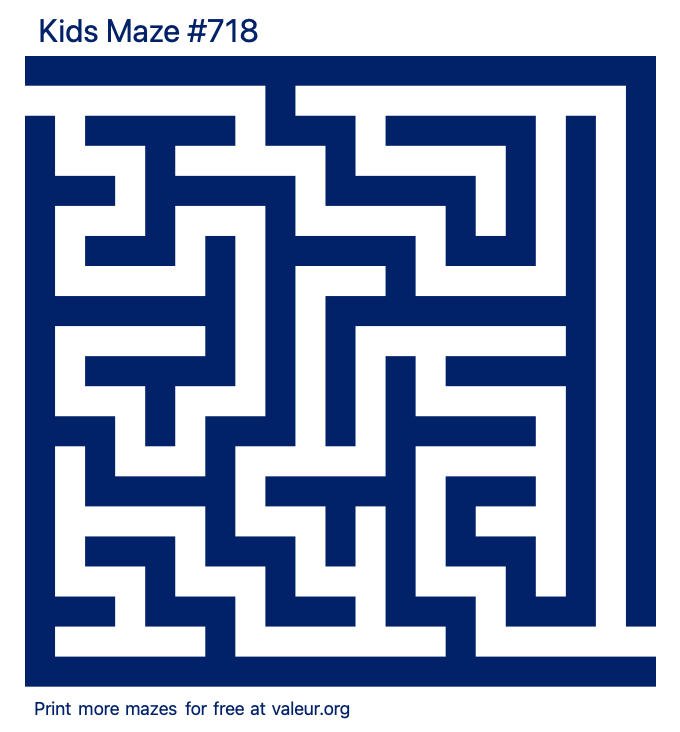 Free Printable Kids Maze number 718