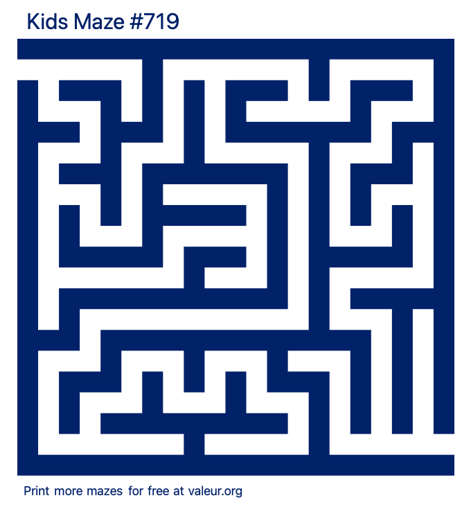 Free Printable Kids Maze number 719