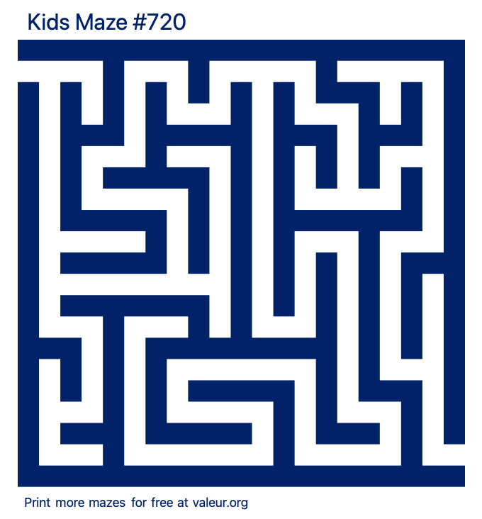 Free Printable Kids Maze number 720