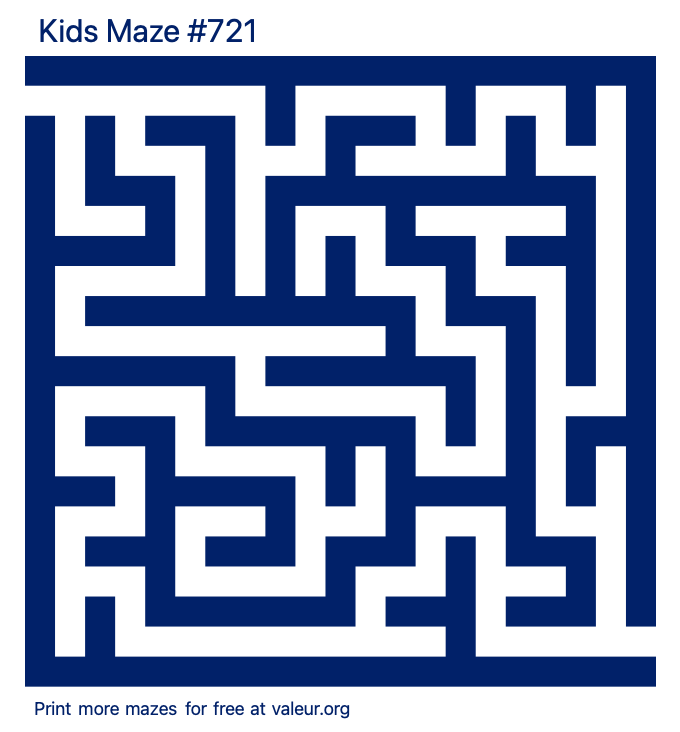 Free Printable Kids Maze number 721