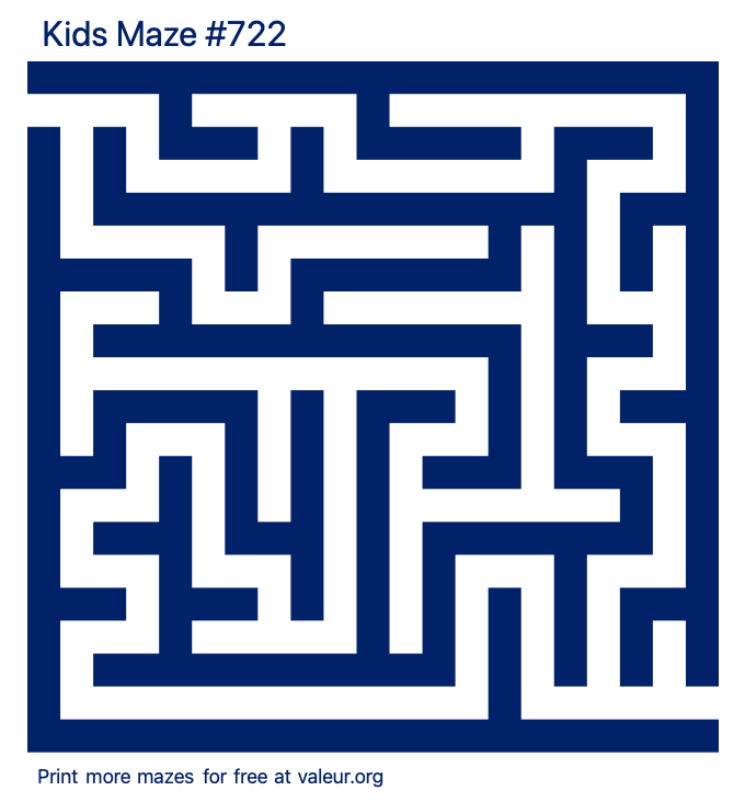 Free Printable Kids Maze number 722