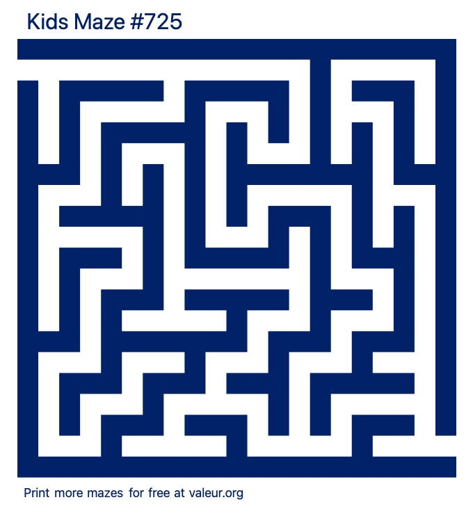 Free Printable Kids Maze number 725