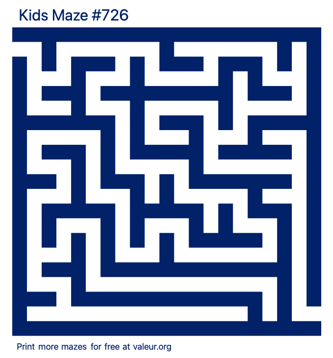 Free Printable Kids Maze number 726