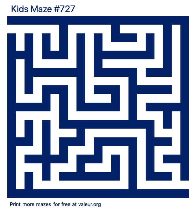 Free Printable Kids Maze number 727