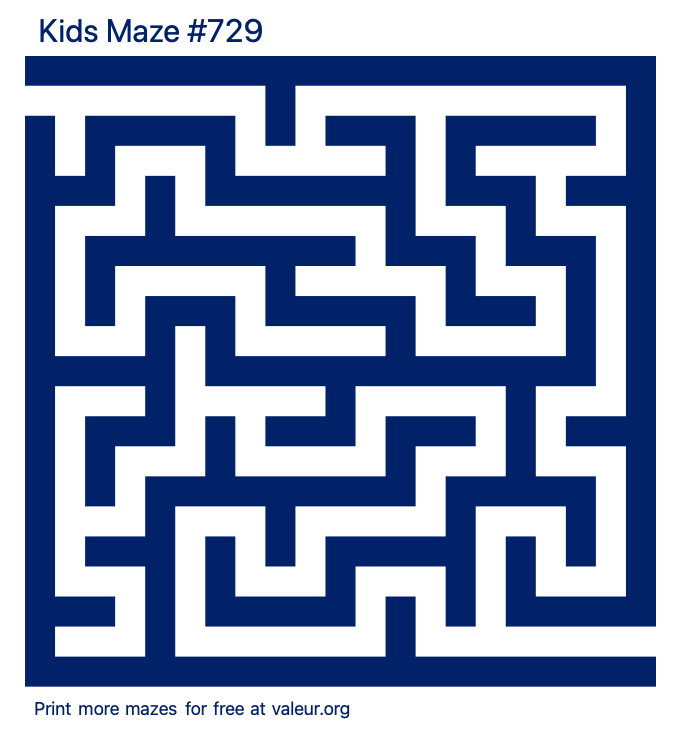 Free Printable Kids Maze number 729