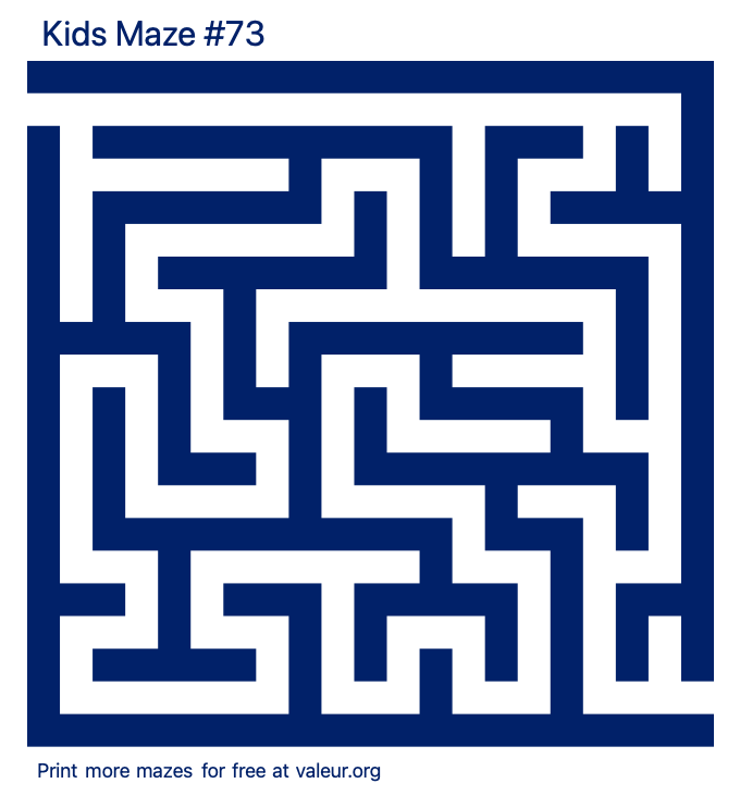 Free Printable Kids Maze number 73