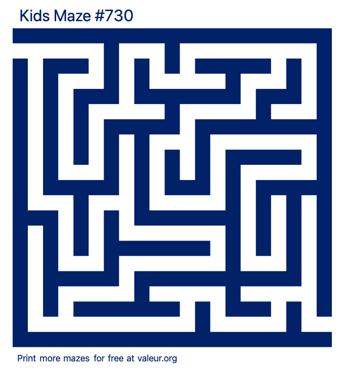 Free Printable Kids Maze number 730