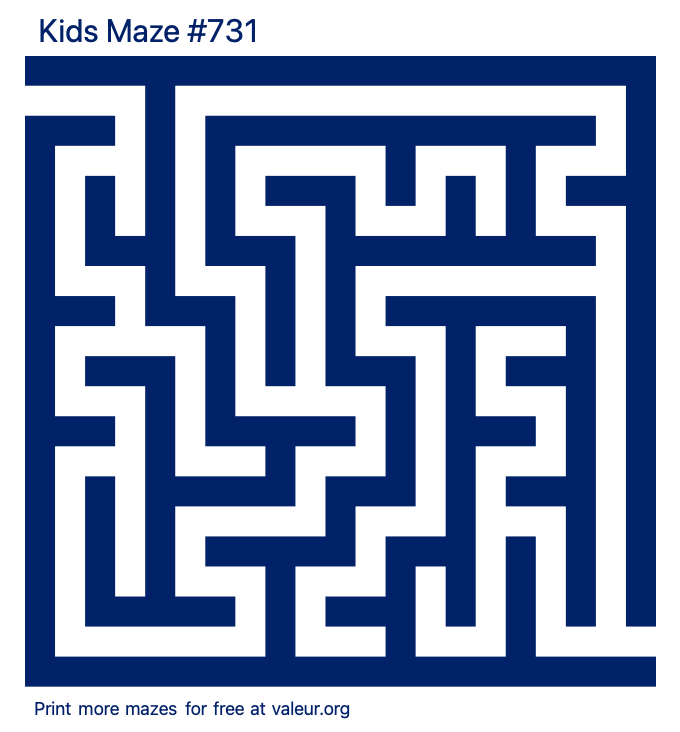 Free Printable Kids Maze number 731