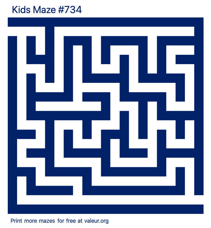 Free Printable Kids Maze number 734