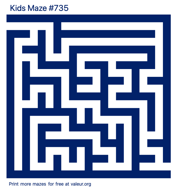 Free Printable Kids Maze number 735