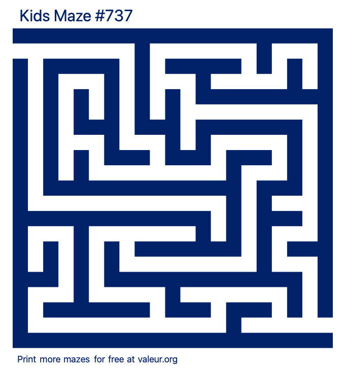 Free Printable Kids Maze number 737