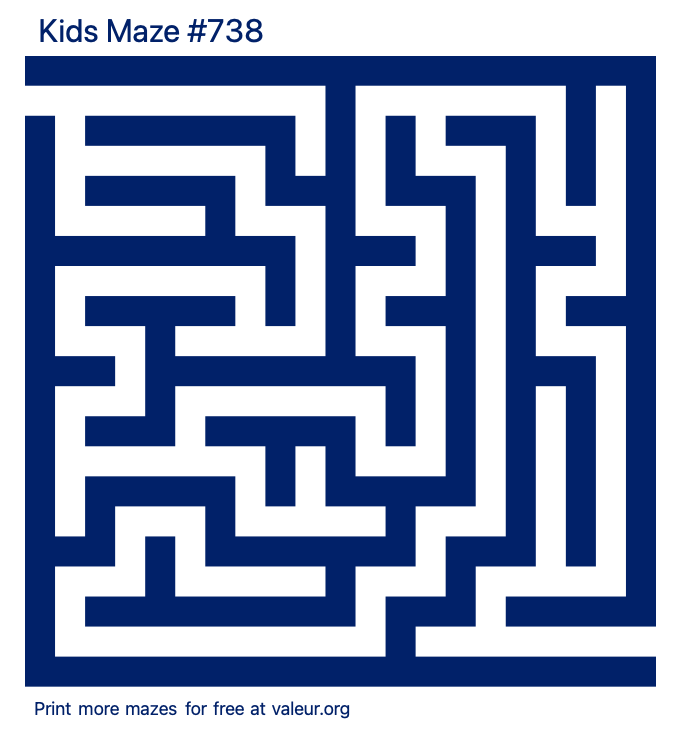 Free Printable Kids Maze number 738