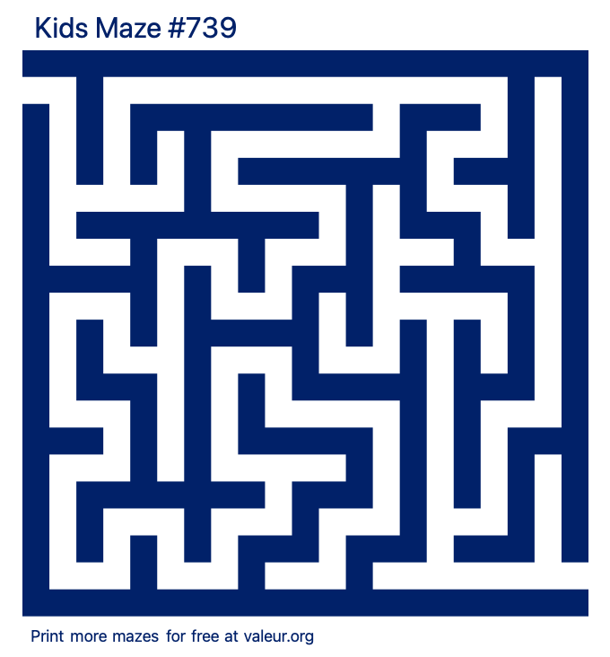 Free Printable Kids Maze number 739