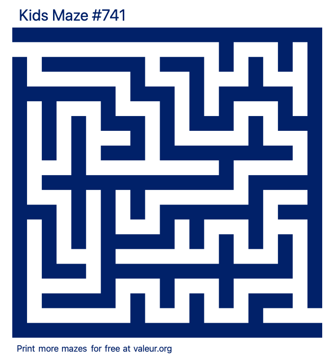 Free Printable Kids Maze number 741