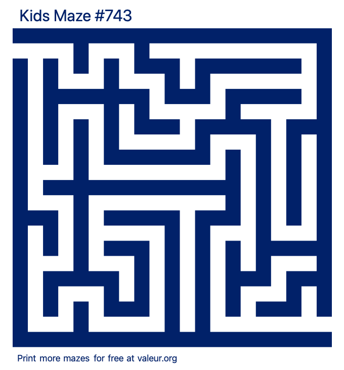 Free Printable Kids Maze number 743