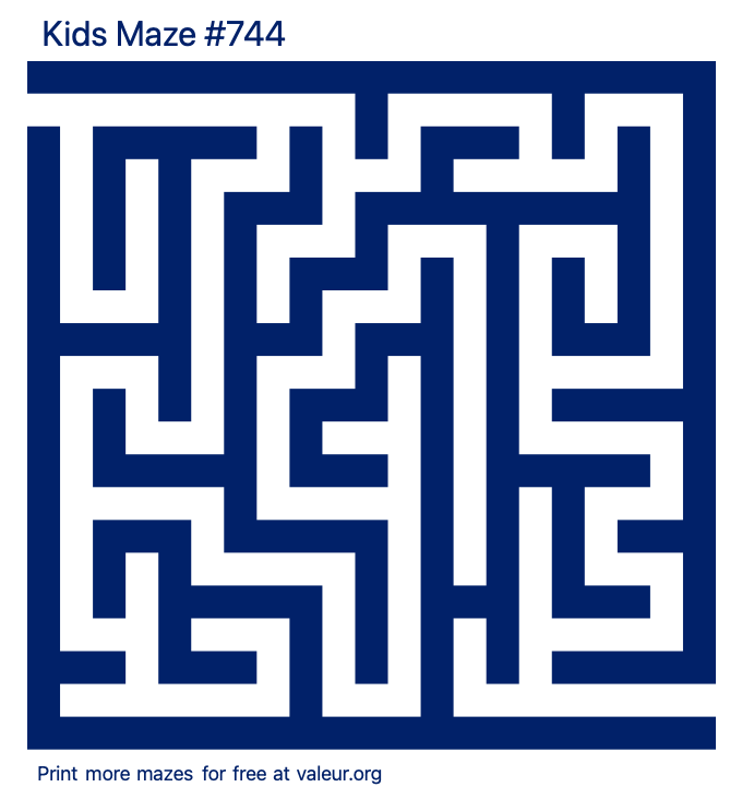 Free Printable Kids Maze number 744