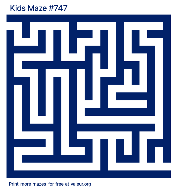 Free Printable Kids Maze number 747