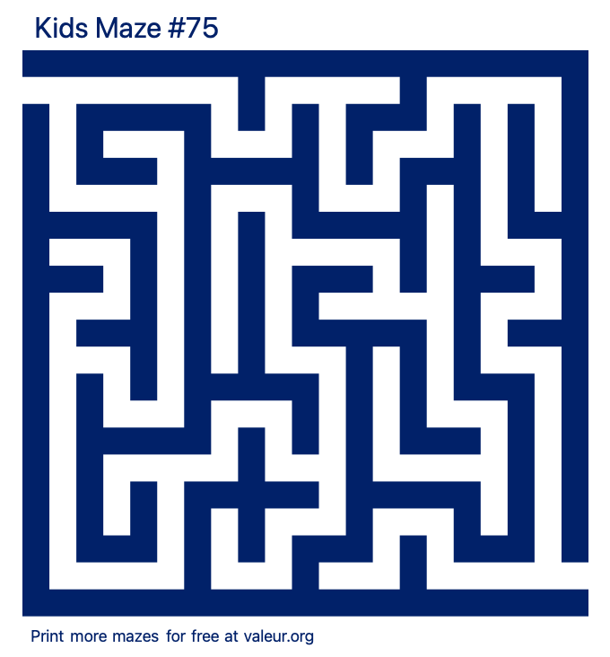 Free Printable Kids Maze number 75