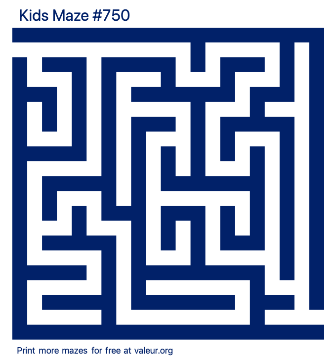 Free Printable Kids Maze number 750