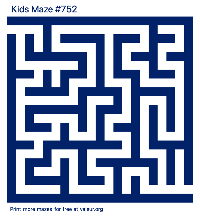 Free Printable Kids Maze number 752