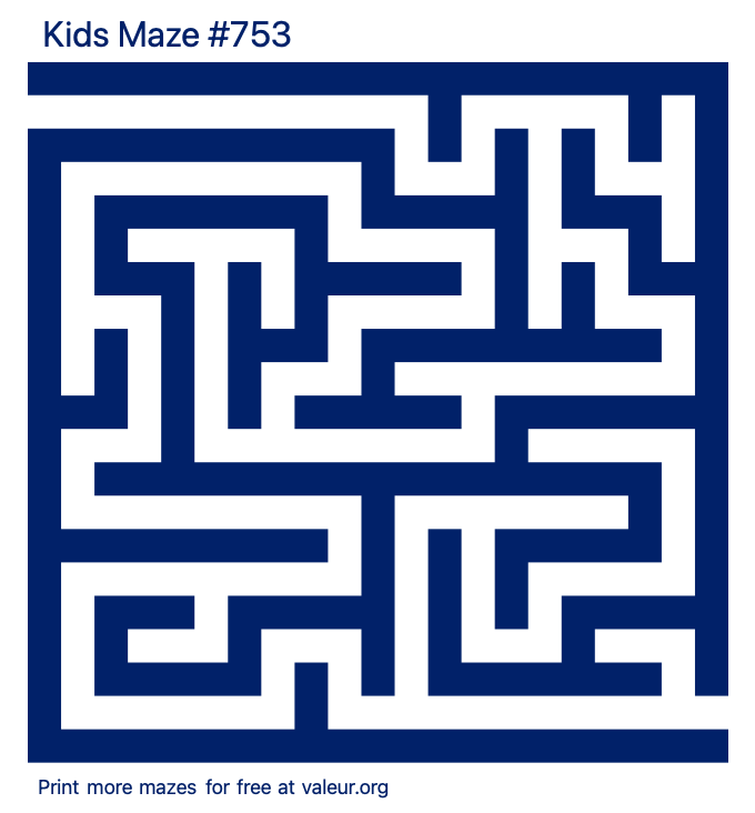 Free Printable Kids Maze number 753